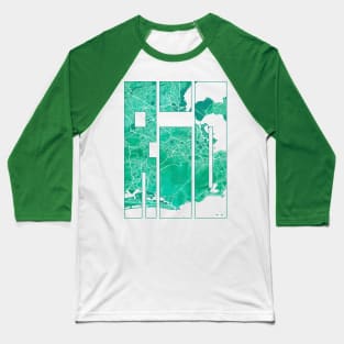 Rio de Janeiro, Brazil City Map Typography - Watercolor Baseball T-Shirt